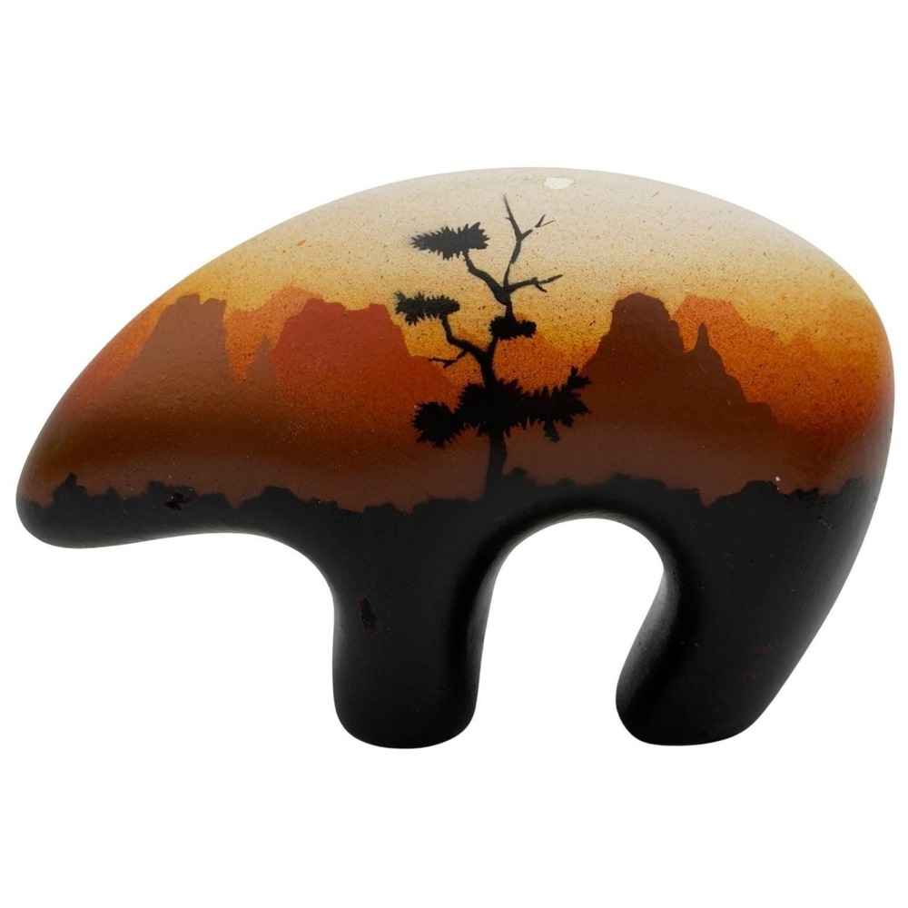 Native American Navajo Cedar Mesa Pottery Sunset Canyon Small Bear